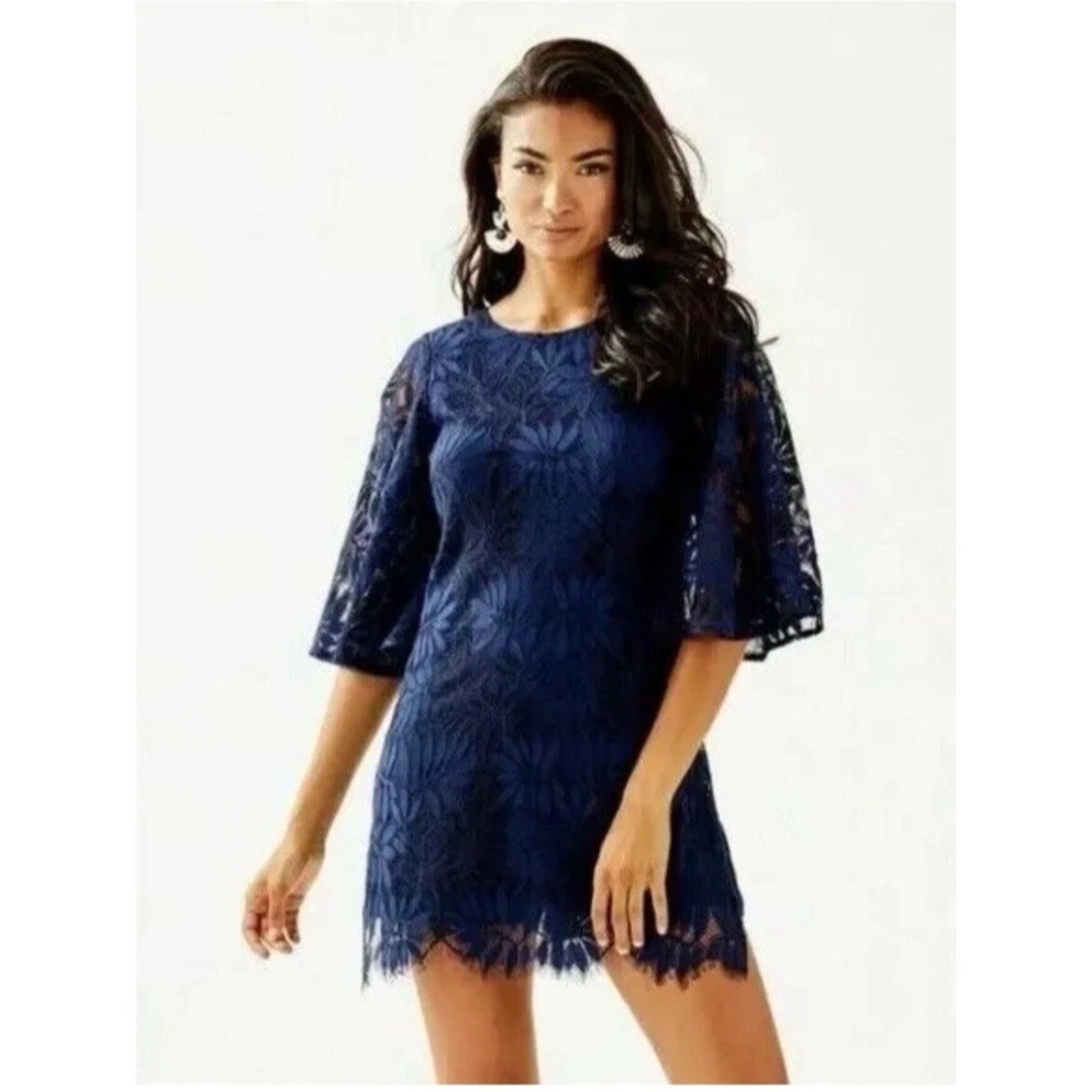 Lilly Pulitzer Navy Blue Lace Jumpsuit Romper